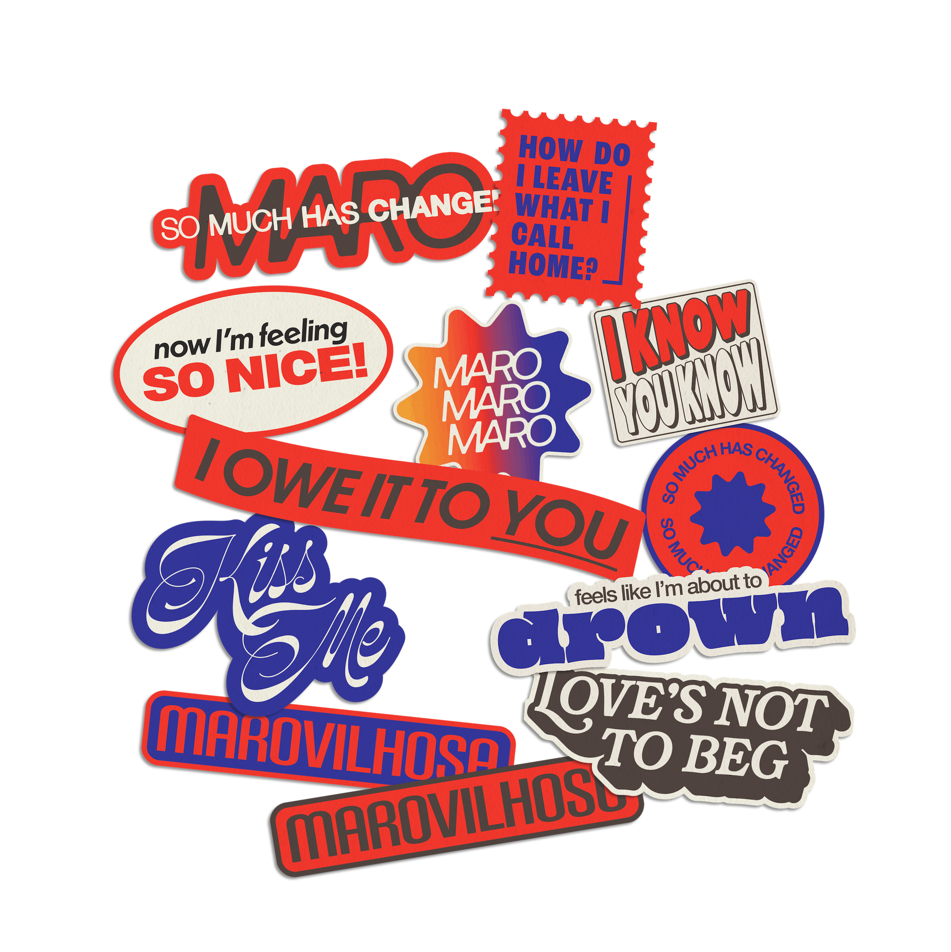 MARO sticker sheet, detail view