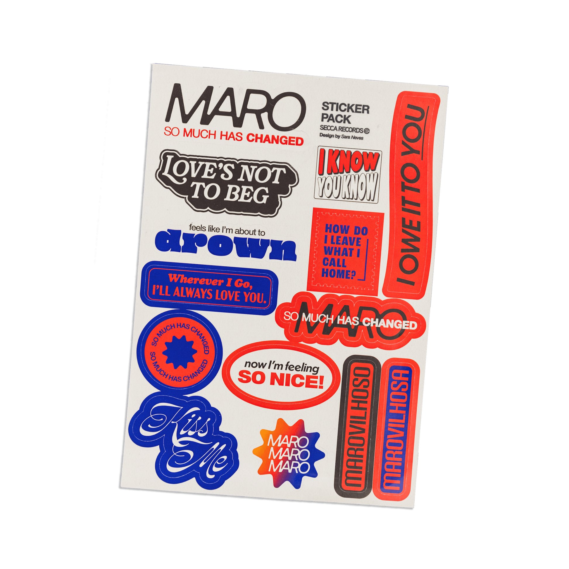 MARO A5 die-cut sticker sheet