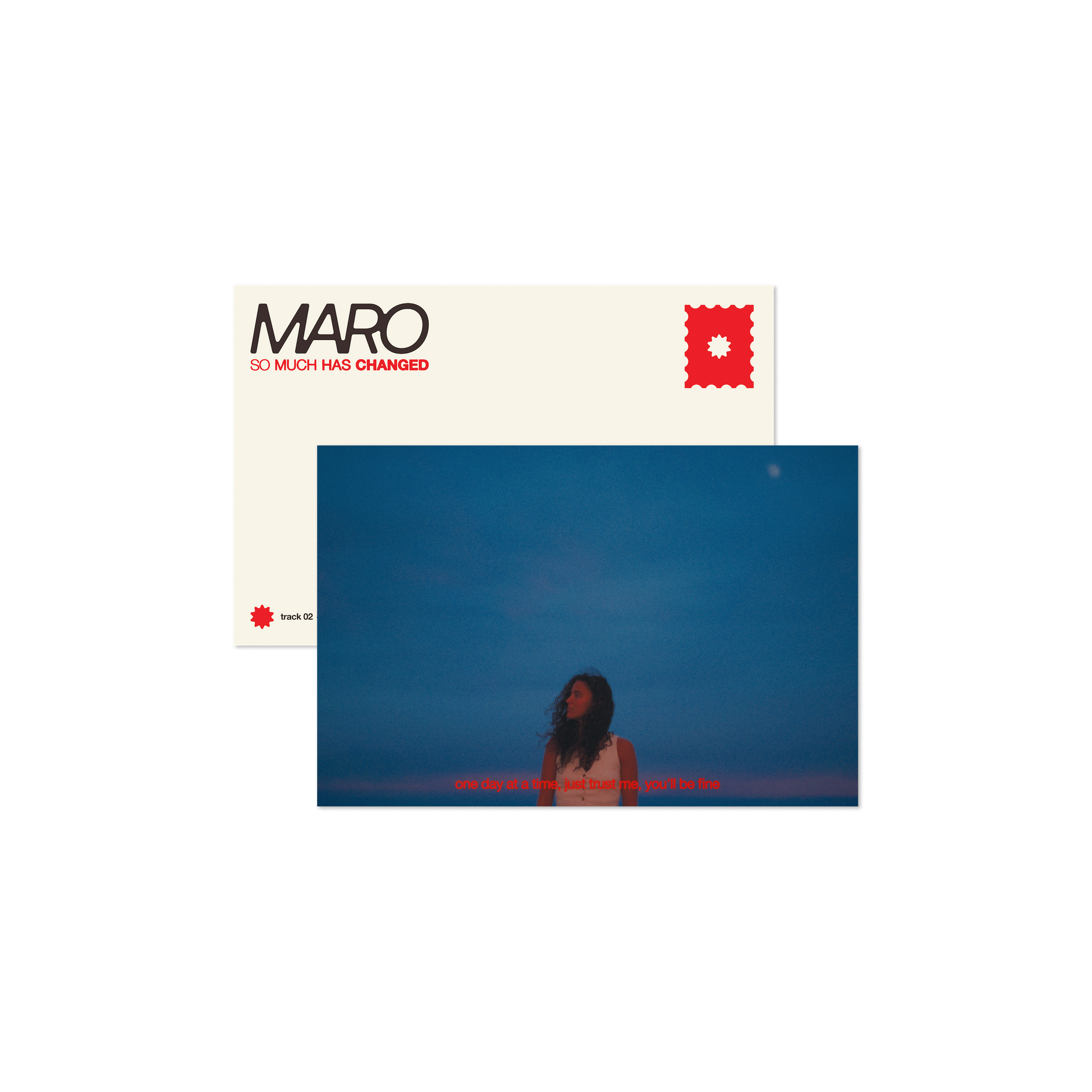 MARO postcards spread showing track artwork