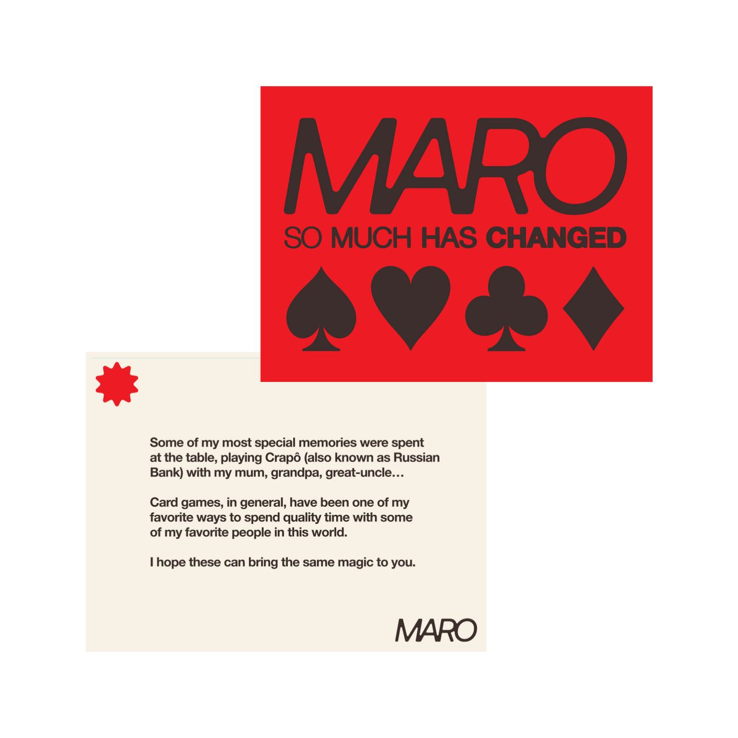 MARO playing cards deck detail